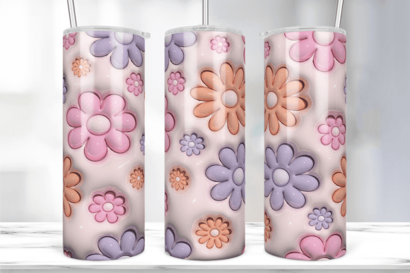 3D Inflated Daisy Wrap: Graphics & Print Templates