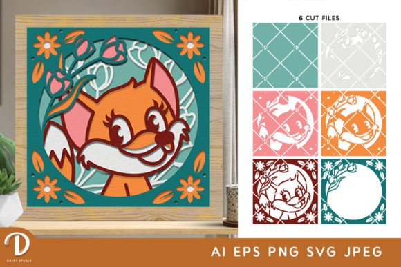 Baby Fox 3D SVG for Shadow Boxes
