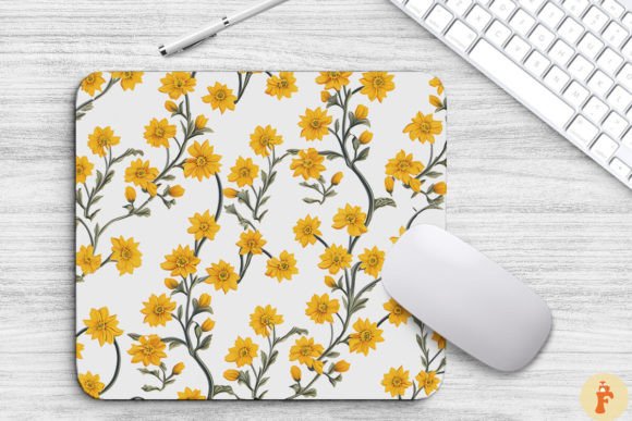 Delicate Mini Yellow Flowers: Graphics & Patterns