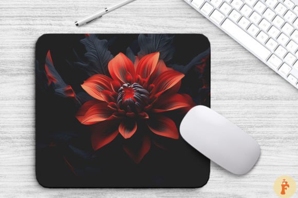 Eerie Black and Red Flower Mouse Pad: A Designer’s Review