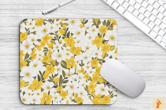 Elegant Small Cream and Yellow Flowers: Graphics & Patterns