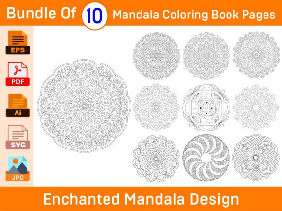 Enchanted Mandala Graphics for Coloring Pages