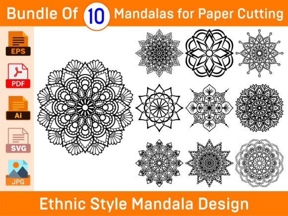 Ethnic Mandalas: Graphics for Coloring Pages
