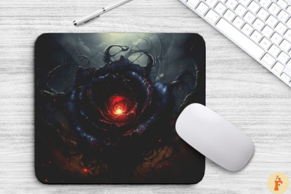 Fantasy Evil Black Rose Mouse Pad: Graphics and Backgrounds