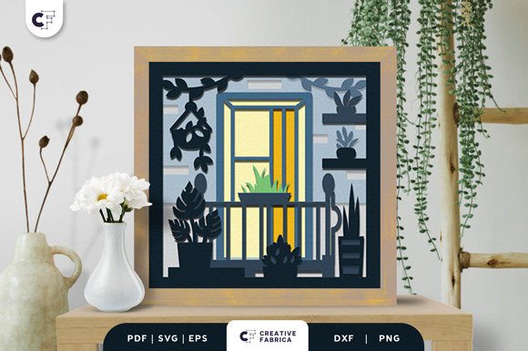 Floral Summer Balcony 3D SVG for Floral Compositions