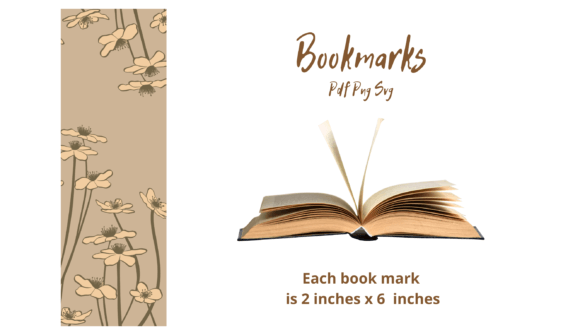 Flower Bookmark Graphics for Crafts