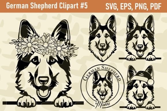 German Shepherd Clipart for Graphics & Crafts