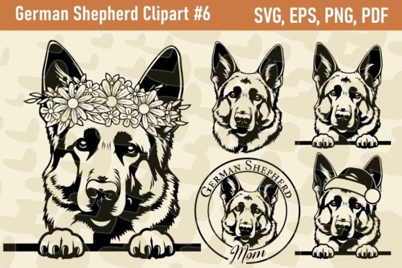 German Shepherd Graphics for Crafts & Design