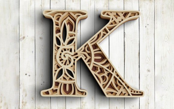 Layered Floral K: Laser Cutting & Shadow Boxes