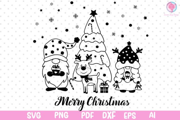Merry Christmas Gnome SVG: Graphics & Print Templates