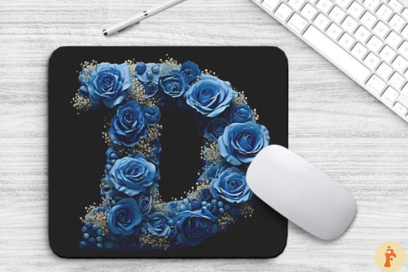 Review: Charming Blue Flowers Letter D Mouse Pad Design