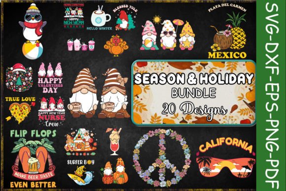 Seasonal Holiday SVG Bundle: Graphics for Crafts
