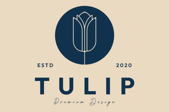 Tulip Flower Line Art Logo Minimalist Graphics