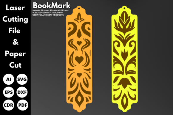 Vintage Floral Bookmarks: Laser Cutting Signs